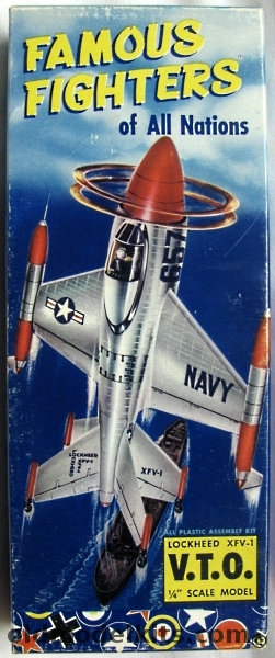 Aurora 1/48 Lockheed XFV-1 VTO - Vertical Take Off - Famous Fighters Of All nations, VTO-89 plastic model kit